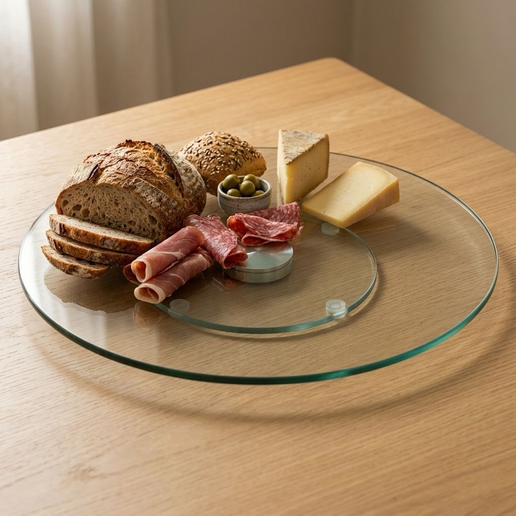 Prato Giratório Centro De Mesa Vidro Temperado Mesa Posta