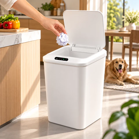 Lixeira Sensor 16L Automática Inteligente Recarregável Moderna Usb Anti Odor Cozinha Banheiro Escritório