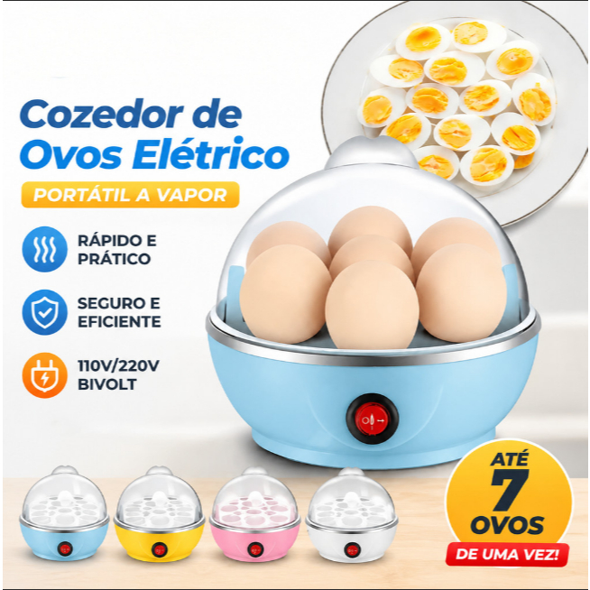 Cozedor De Ovos Portátil Elétrico Cozinha A Vapor 110v