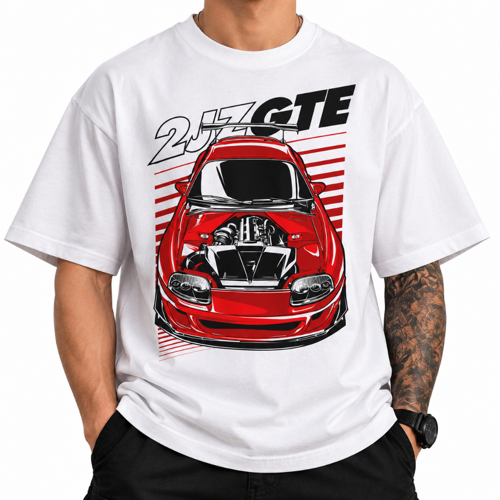 Camiseta Oversized Carro Esportivo JDM Streetwear Masculina