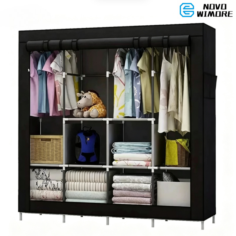[HWC] Guarda Roupa Grande Dobrável Armário Arara Organizador Multiuso Roupeiro Cabideiro Sapateira Casa