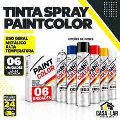 Kit 6 Tinta Spray Paintcolor Todas as Cores Caixa Fechada