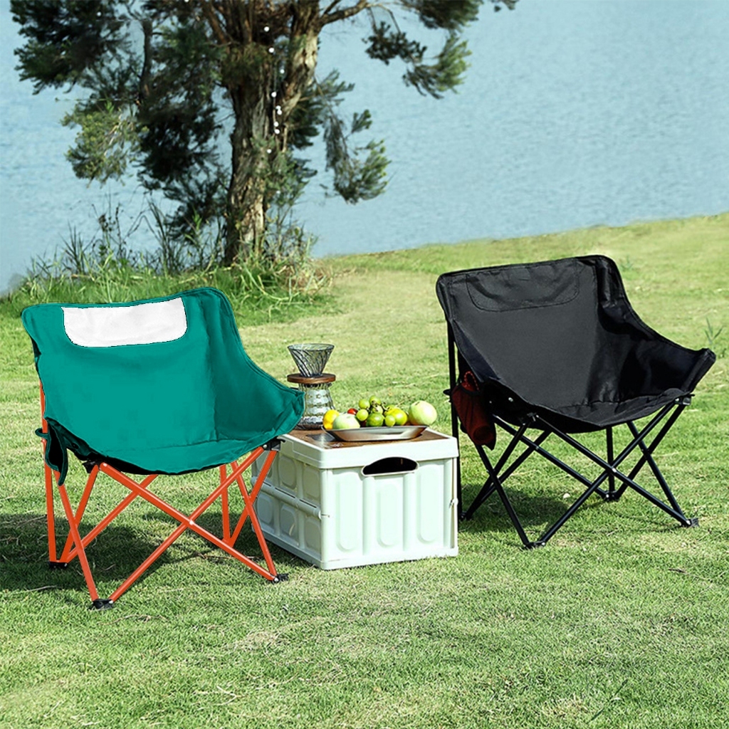 Cadeira Dobrável Portátil Moon Chair JOYFOX para Camping com Bolsos Laterais Leve Confortável — imagem 2 de 2