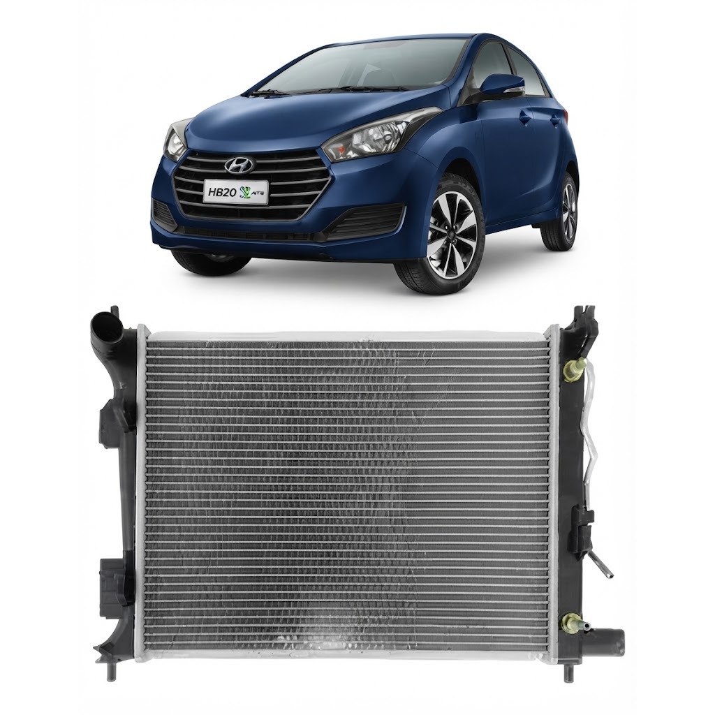 Radiador Hyundai HB20 1.0 1.6 2012 a 2019 Automático Com Ar Condicionado Novo Frontier