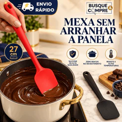 Espátula Quadrada de Silicone para Pão Duro Bolo Massa Rapador Utensilio Cozinha Resistente Reta
