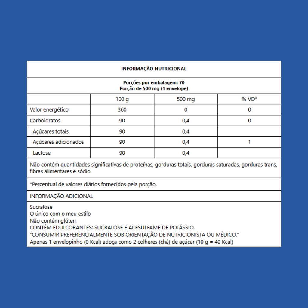 Kit 4 Adoçantes em pó Sucralose Linea 70 Sachês de 500mg · foto 2