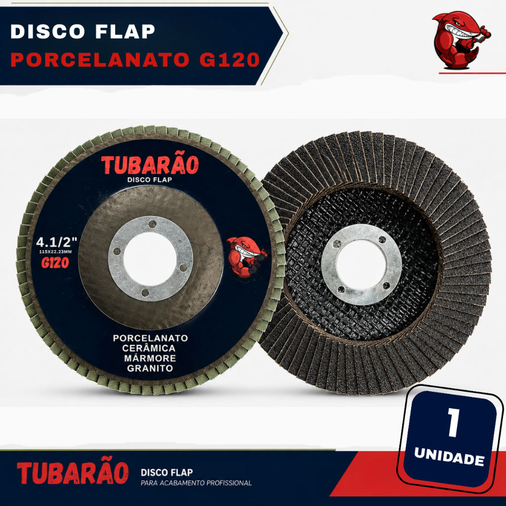 Disco Flap Porcelanato Marmore Granito G120 - Tubarão