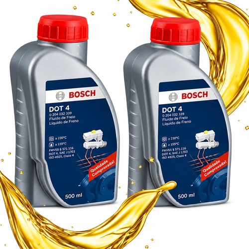 Kit 2 Fluído Óleo De Freio Bosch Dot 4 500ml Original
