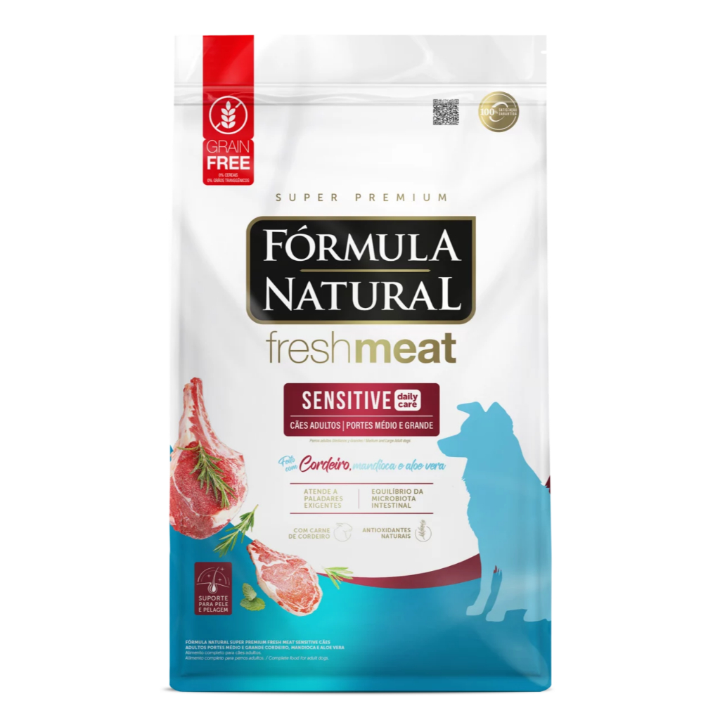Ração Formula Natural Cães Fresh Meat Sensitive Raças Médias e Grandes ? 12Kg