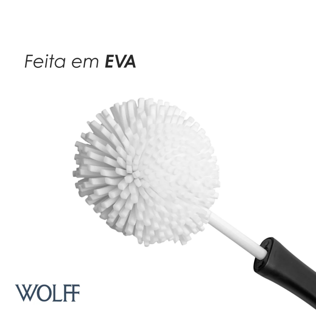 Escova para Taça Wolff Limpeza Copo Lavar Higienização Cozinha Bar Casa Utensílio Prático Sofisticado Requintado Durável · foto 2
