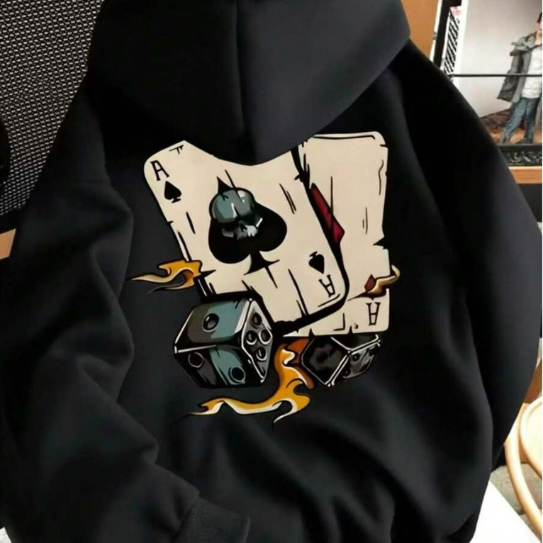 Moletom Masculino Estampado Carta Inverno Flanelado Confortavél Capuz Bolso Canguru Streetwear
