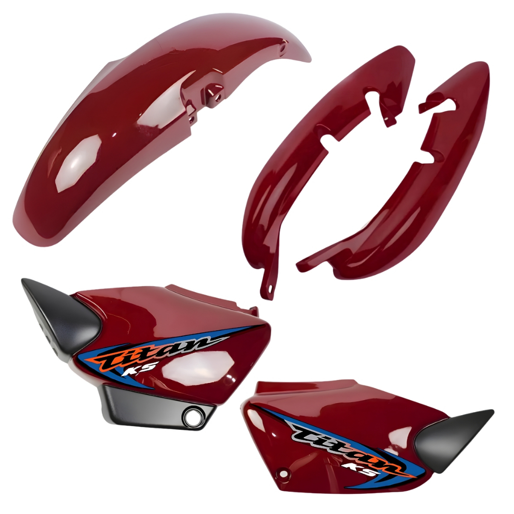 Kit Carenagem Cg Titan 125 Vermelha 2000 2001 2002 2003 2004 + Adesivos
