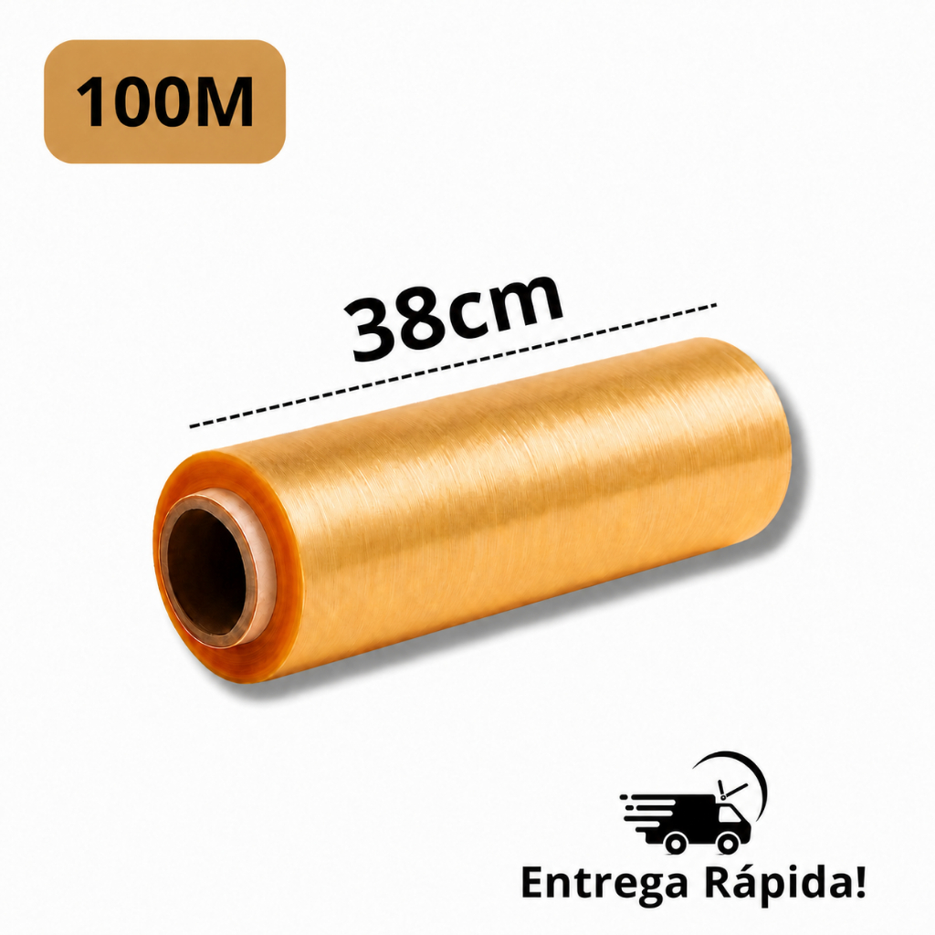 Rolo Bobina Plastico De Filme Pvc 38cm X 100 Metros