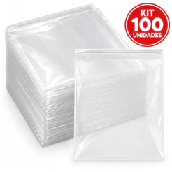 Saco Trilho Zip Transparente - Trilho Transparente - 30x40cm - 100 unidades - Rizzo