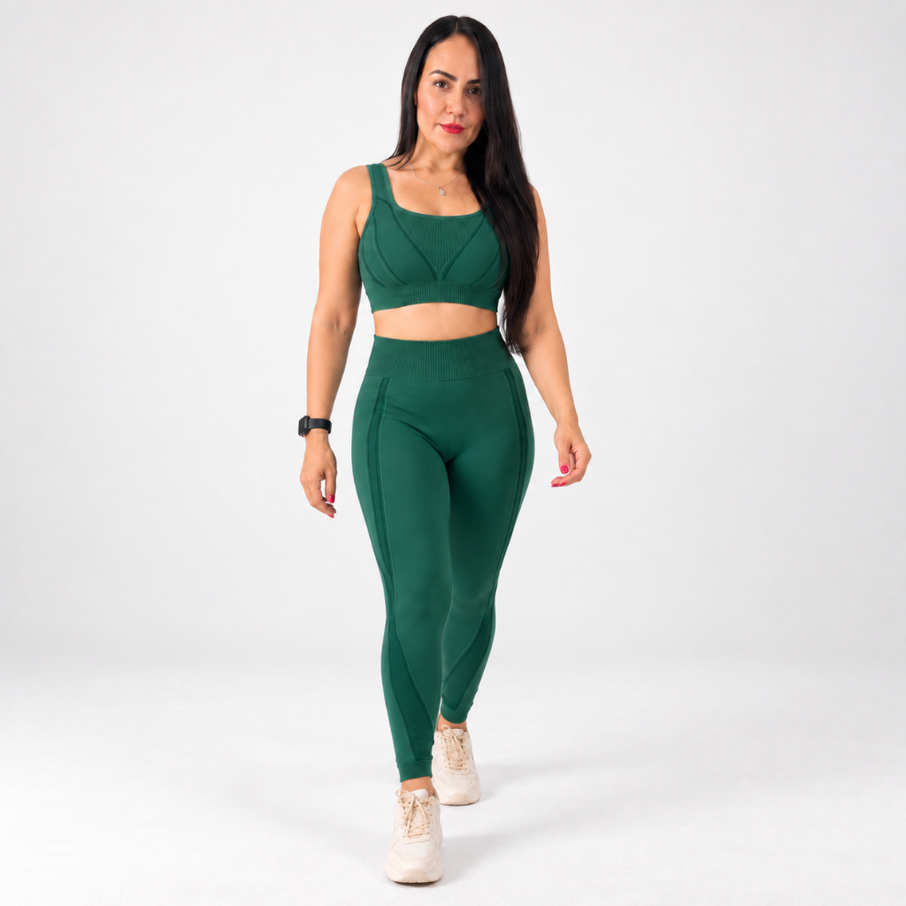 Conjunto Legging Topper Fitness Academia Feminino Cintura Alta Zero Transparência Poliamida Esportivo Premium