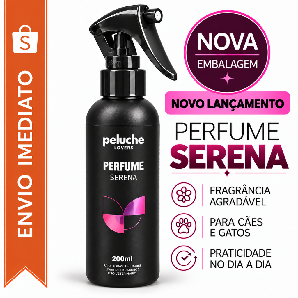 Perfume Premium Pet Peluche Serena 200ml para Cachorro e Gato - Máxima Fixação