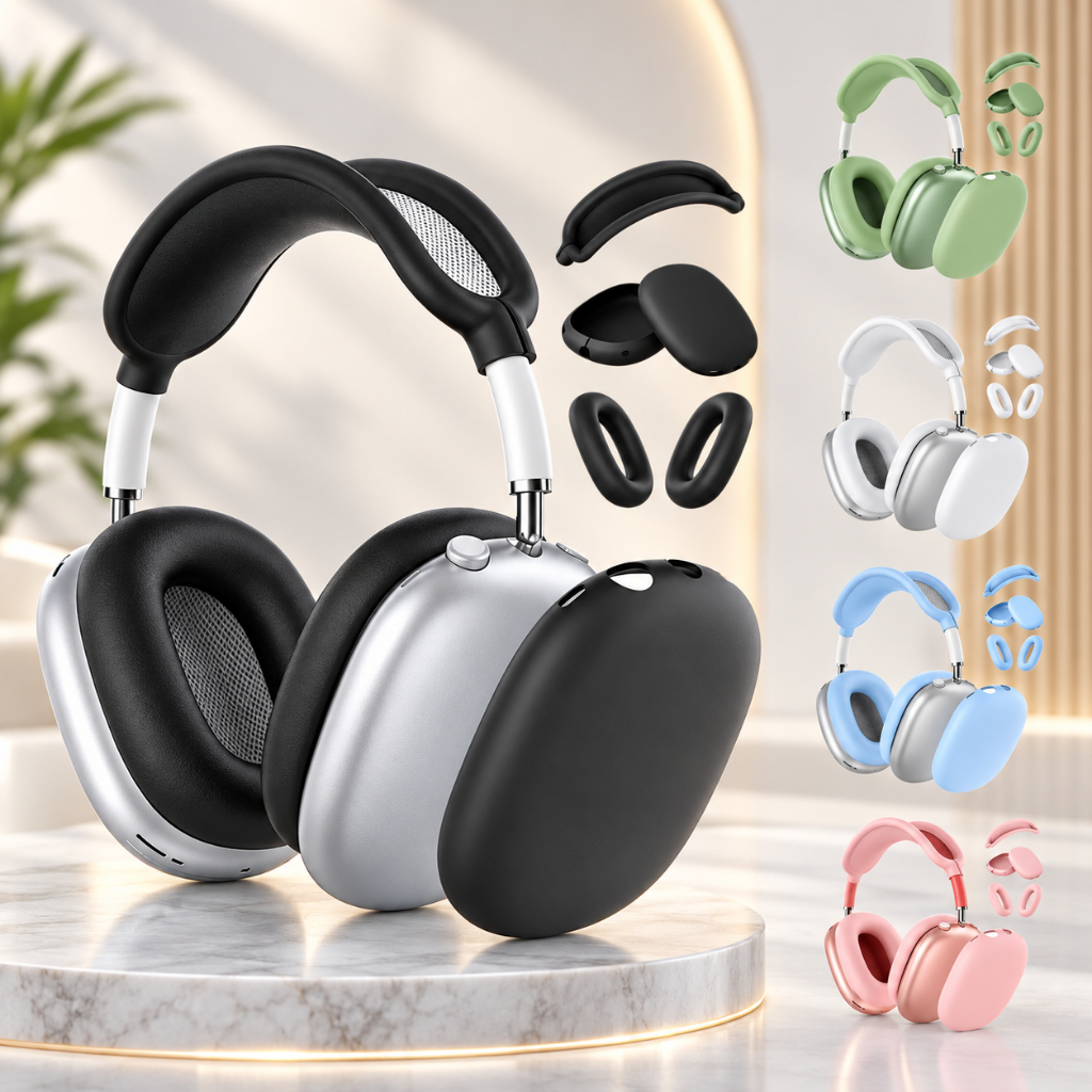 Kit Capa Case Luva Espumas + Escudo + Headband P/AirPods Max
