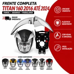 Kit Frente Carenagem Farol e Paralama Honda CG Titan Fan Start 160 2016 a 2024 Diversas Cores