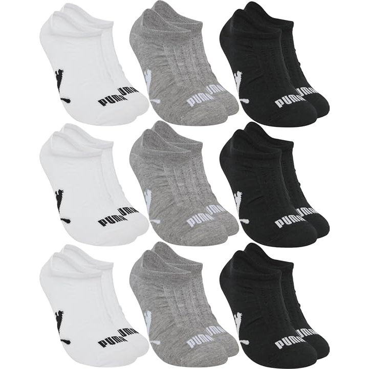 Kit 9 Pares Meias Puma Algodão Sapatilha Invisível Cano Curto Soquete Masculina Feminina Original