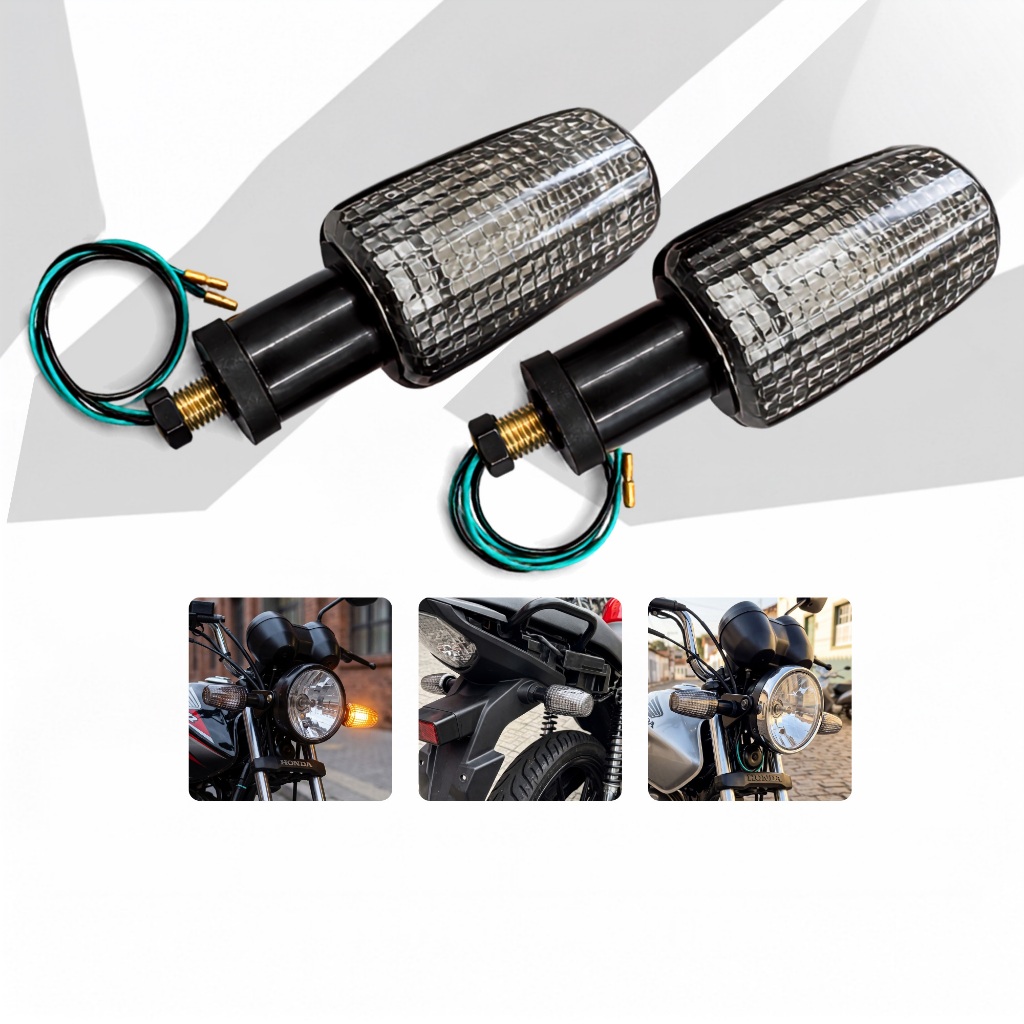 Kit 2 Pisca Seta fumê Para Moto Fan Titan 125 150 2000 a 2008 Acessórios e Peças de Reposição