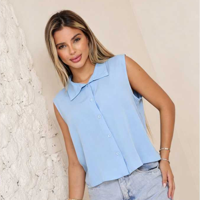 Blusa Regata Alça Larga Feminino Viscolinho Premium leve confortável e moderna. Tamanho M G GG.