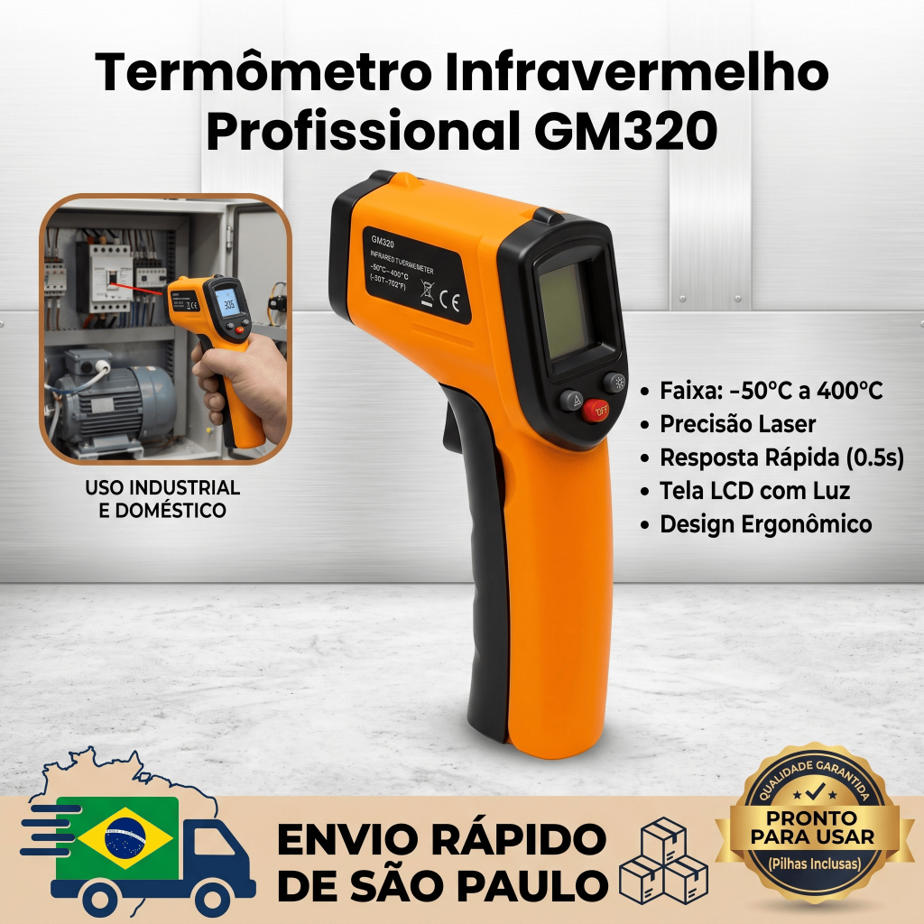 Termômetro Infravermelho Digital Laser Medidor Temperatura Forno Freezer Culinário