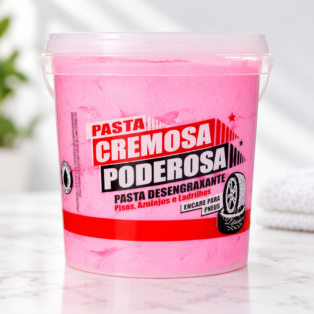 Pasta Cremosa Poderosa Desengraxante 350g Limpeza de Mão Azulejos Motores