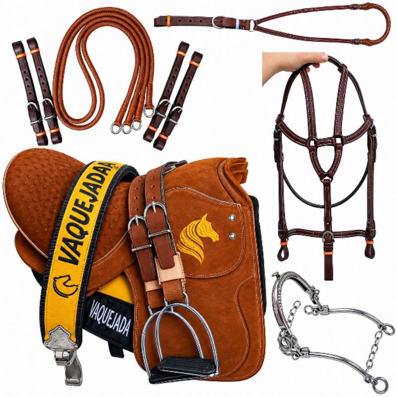 sela de cavalo completa vaquejada arriada vaqueiro montaria cavalgada 16 polegadas wisky
