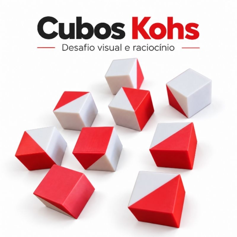 Teste Cubo Kohs Wisc, Wais E Wasi Raciocínio Lógico, jogo. Presente, Educação - Kit com 9 peças