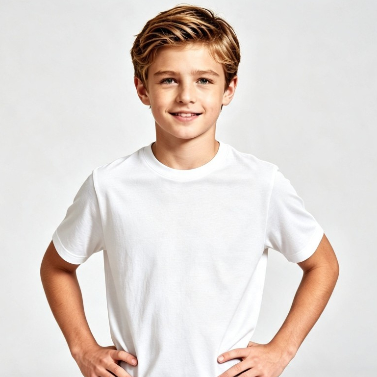 Camiseta Masculina Juvenil Infantil Lisa Branca 100 Algodão Básica Festa Criança  Escola Adolescente Passeio Presente
