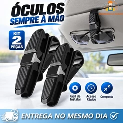 Kit 2 Suporte para Óculos Multifuncional Viseira Solar Para Óculos Carro Quebra Sol，Clip Giratório 180° Universal