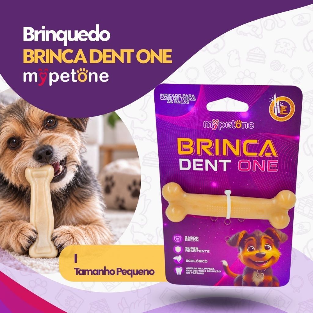 Brinquedo Osso Bamboo Brinca Dent One Sabor Bacon - I - Pequeno