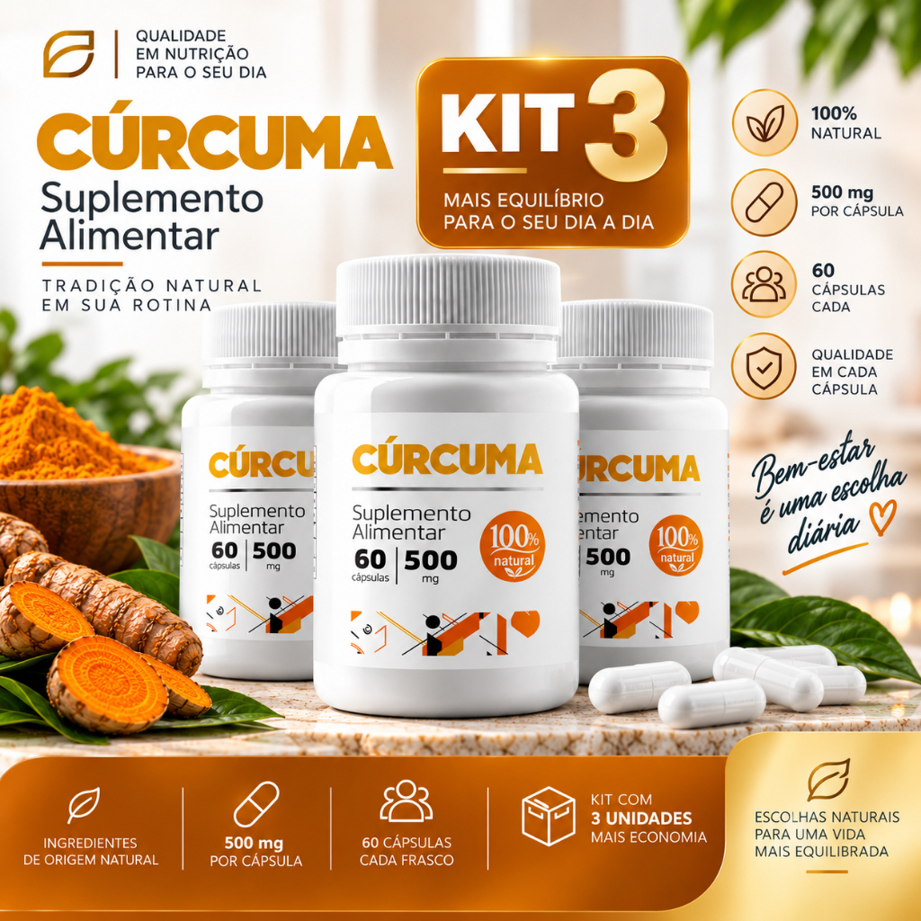 Combo 3x Cúrcuma Longa  60 Cápsulas