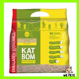 Areia 6kg (Granulado) Sanitário Katbom Capim Limão Econômico para Gatos