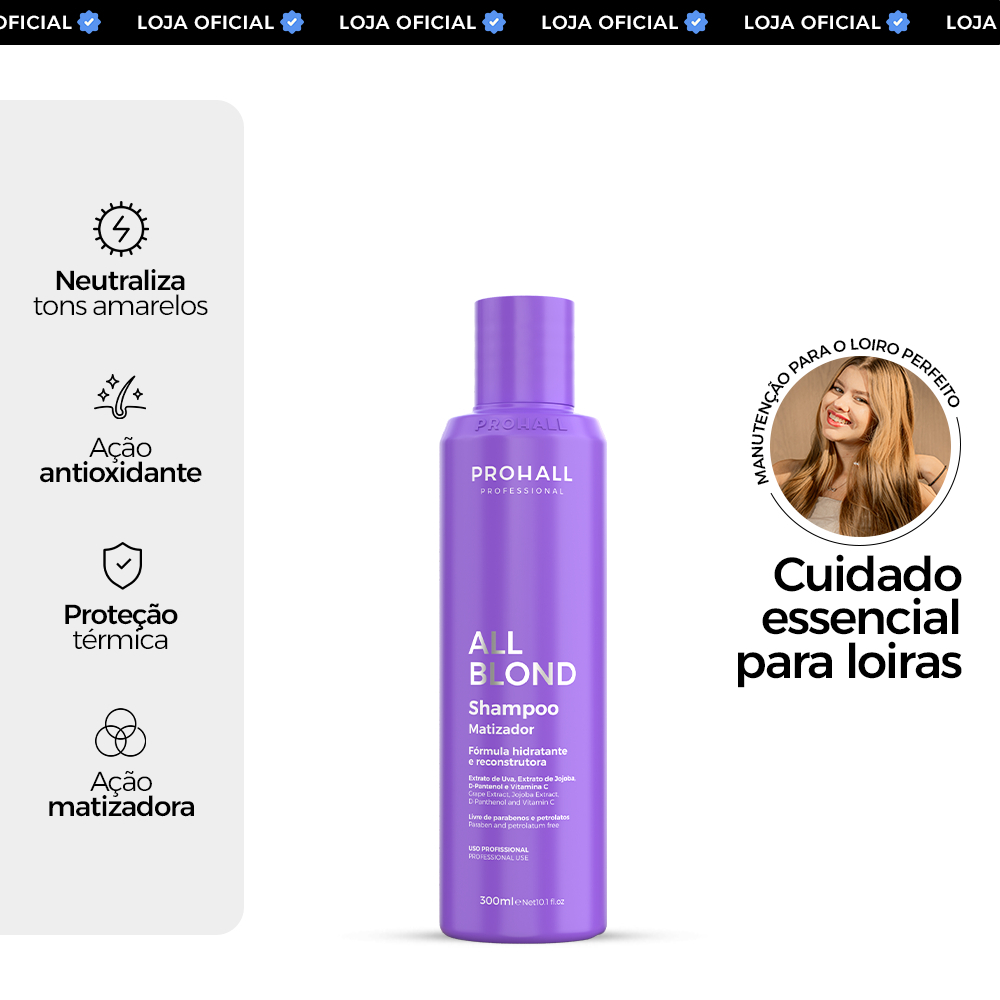 Shampoo Matizador e Manutenção para Loiros All Blond 300ml
