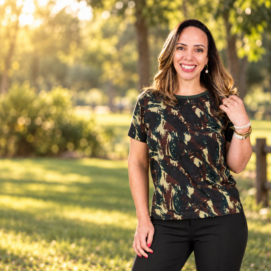 Camiseta Militar Feminina Blusa Camuflada do Exercito