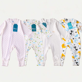 Kit 3 Macacão Infantil Vira Pé Bebê Estampado Menino Menina