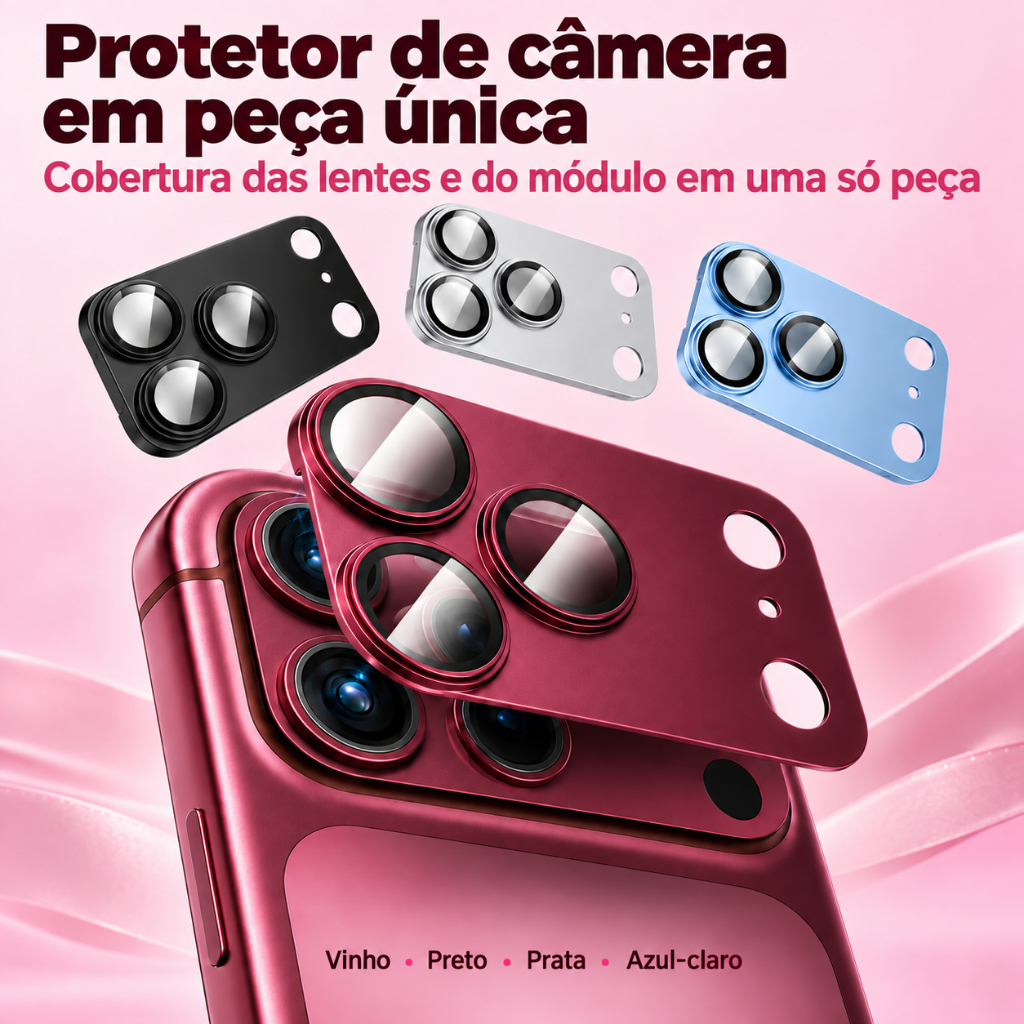 Protetor de Câmera em Peça Única para [MODELO DO CELULAR], Cobertura Completa das Lentes e Módulo