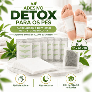 Kit Adesivo Detox Pés 10 20 30 Unidades Elimina Toxinas Impurezas Relaxamento Natural Bem Estar