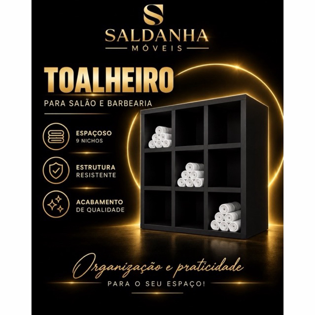 Toalheiro 9 Nichos MDF para Salão