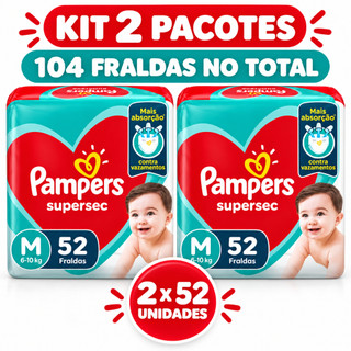 Fralda Pampers Supersec M 104 Unidades