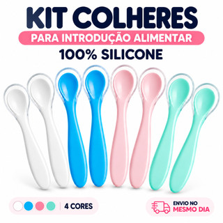 Colheres para Bebê com Ponta de Silicone