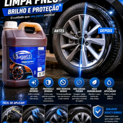 Pretinho Pneu Concentrado Bugatti Química 5 Litros Brilho Natural
