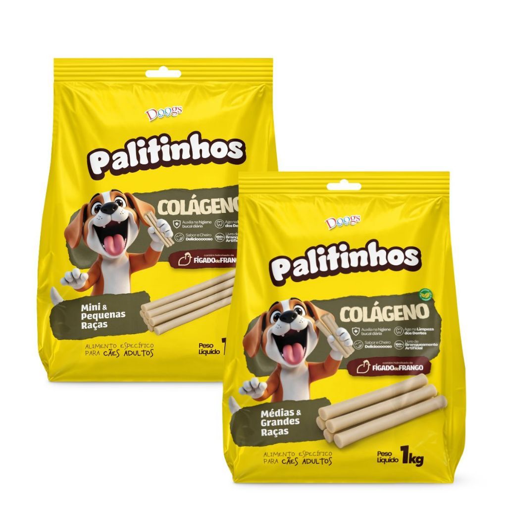 Petisco Pet ossinho palito 1Kg para Cachorro todas as raças 100% VEGETAL