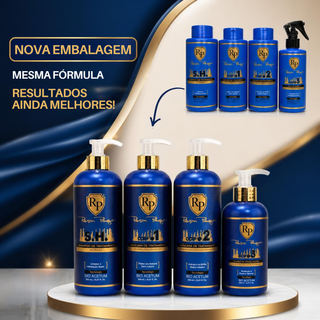 Ccrp Robson Peluquero Anti Emborrachamento Kit Cronograma Capilar 500ML 4 Produtos nova Embalagem