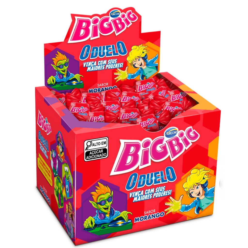 Chiclete Big Big Morango C/100 Unidades Arcor