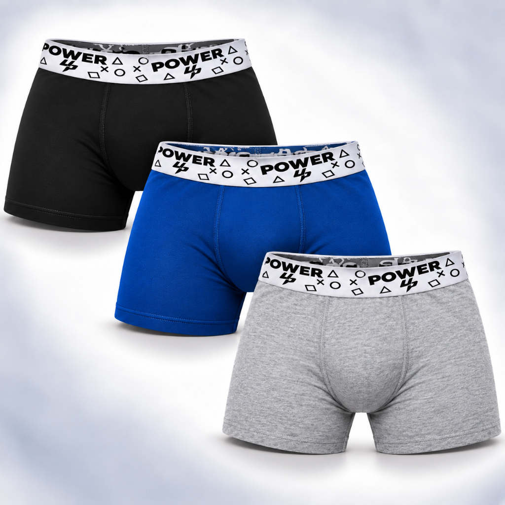Kit Cuecas Boxer Infantil Masculinas em Microfibra com Forro de Algodão Antialérgico