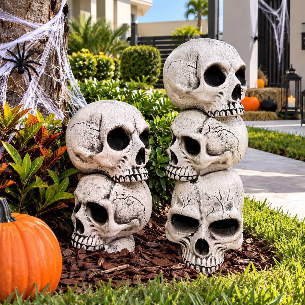 Crânio Caveira Halloween De Plástico Unidade Decoração Festa Dia das Bruxas