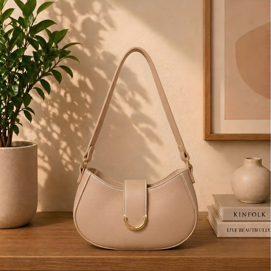 Bolsa Feminina De Ombro Elegante Bolsa Baguete Design Luxo Fashion Versátil Casual Chic — imagem 2 de 2