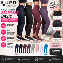 Calça Legging Lupo Seamless Basic Feminina Original Academia